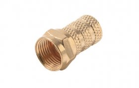 F Plug Twist-On Connector RG-59/U (10Pk) Gold