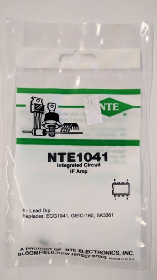 NTE1041 IC, FM IF Amplifier, 8-Lead DIP