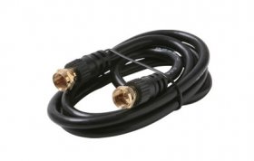 3' F Plug to F Plug RG-59/U 75-Ohm Coax Cable (Black) Gold