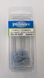 Quick Connect Female Fully-Insulated 16-14Awg 0.250" (5Pk) Nylon