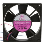 12VDC Ball Bearing Fan 4.72" (120x120x25mm) 120mm 12" 22AwgLeads