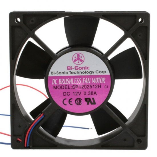 12VDC Ball Bearing Fan 4.72\" (120x120x25mm) 120mm 12\" 22AwgLeads