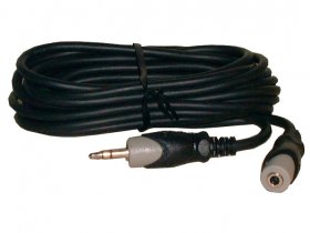 6Ft 3.5mm Stereo Mini Plug to Mini Jack, Black