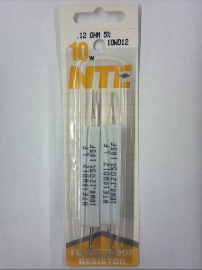 0.12 Ohm 10W Cerment Power Wirewound Resistor (2Pk) 5% Tolerance