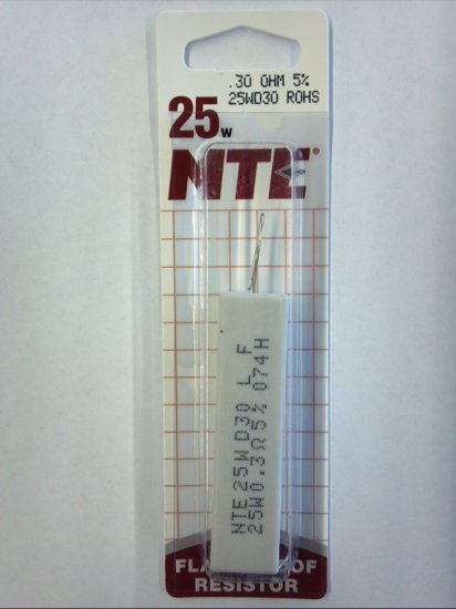 0.30 Ohm 25W Cermet Power Wirewound Resistor 5% Tolerance