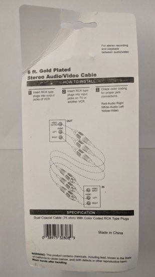 6Ft Composite A/V Cable