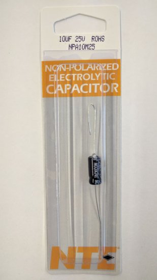 10uf 25V Non-Polar Axial Lead Electrolytic Capacitor