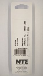 0.63 Amp (630mA) GMA Glass Fuse (5Pk) Fast Acting 5x20mm