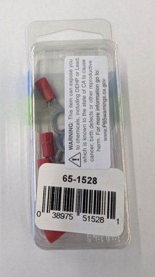 Ring Terminal Insulated 22-18Awg 5/16" Stud (10Pk) Red Vinyl