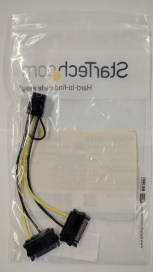 6in SATA Power to 6 Pin PCI Express Video Card Power Cable Adapt