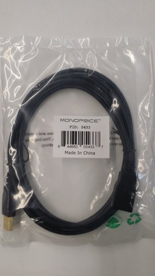 6Ft Black USB 2.0 A Male to A Female Ext. 28/24AWG Cable (Gold)