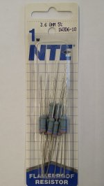 3.6 Ohm 1 Watt Metal Oxide Film Resistor (10Pk) 5% Tolerance