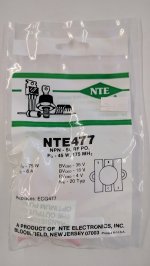 NTE477 T-NPN, Si, RF Power Output (Po 45W@175MHz)