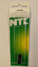 NTE990 IC, Dual Audio Power Amplifier, 14-Lead DIP