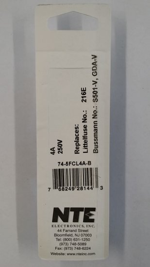 4 Amp (GDA-V) Axial Ceramic Fuse (5Pk) Fast Acting 5x20mm