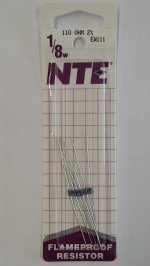 110 Ohm, 1/8W, 2% Metal Film Flameproof Resistor (6Pk)