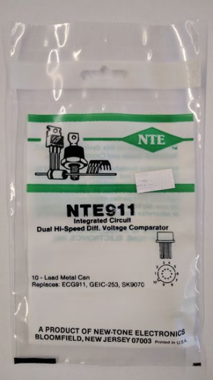 NTE911 IC, Dual Voltage Comparator, 10-Lead Can