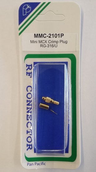 Mini-MCX Plug 3-Piece Crimp-On RG-174/U RG-316/U (Gold)
