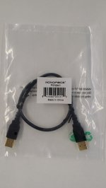 1.5Ft Black USB 2.0 A Male to A Male 28/24AWG Cable (Gold)
