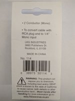 RCA Jack to 1/4" Mono Plug Adapter