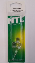 8mm Super Bright Orange LED 3600mcd (3Pk) Clear Lens