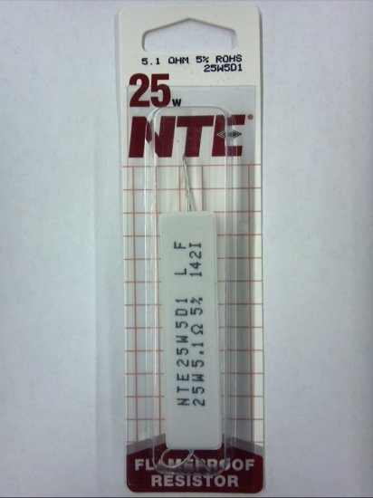 5.1 Ohm 25W Cermet Power Wirewound Resistor 5% Tolerance