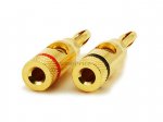 Banana Plugs Open Screw Type (Gold) Red/Black (1Pair)