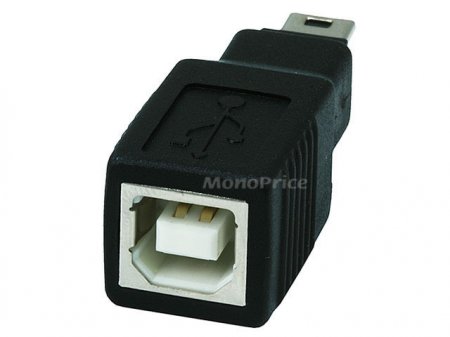 USB 2.0 B Female/Mini B5 Male Adapter