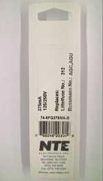 0.375 Amp (375mA) 3AG Glass Fuse (5Pk) Fast Acting 6x30mm