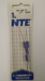 30K Ohm 1 Watt Metal Oxide Film Resistor (4Pk) 2% Tolerance