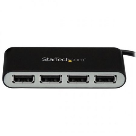 4-Port Portable USB 2.0 Hub with Built-in Cable