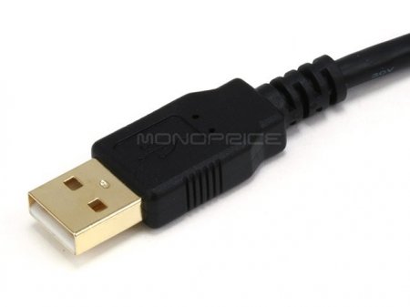15Ft Black USB 2.0 A Male to A Female Ext. 28/24AWG Cable (Gold)