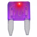 3 Amp Violet (ATM) Lighted Mini-Blade Fuse 32V (5Pk) Fast Acting