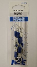 Ring Terminal Insulated Vinyl (PVC) 16-14Awg 3/8" (10Pk)