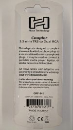 Coupler 3.5mm TRS (F) to Dual RCA(F)