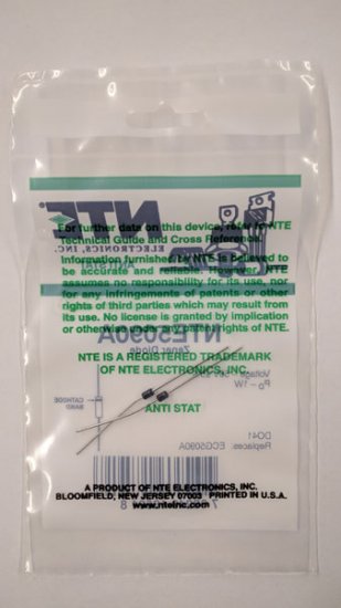NTE5090A Zener Diode 56.0V 1W, DO-41/DO-15 (2Pk)