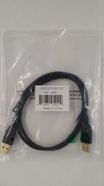 3Ft Black USB 2.0 A Male to A Male 28/24AWG Cable (Gold)