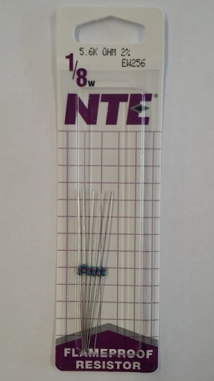 5.6K Ohm, 1/8W, 2% Metal Film Flameproof Resistor (6Pk)
