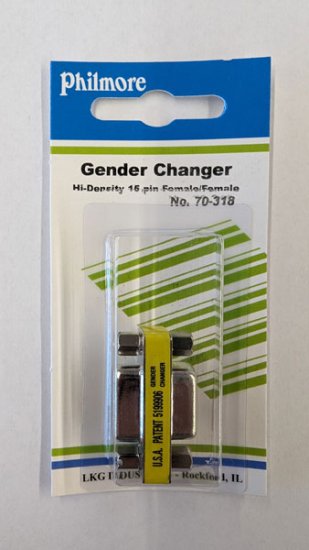 HD15F to HD15F Low Profile Gender Changer