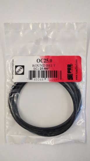 OC25.0 Round Rubber Belt 25.0\" IC, .139\" Cross Section