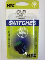 Green 12VDC LED Round Rocker SPST On-None-Off 16A