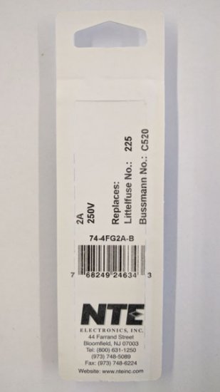 2 Amp (2AG) Fuse (5Pk) Fast Acting 4.5x15mm