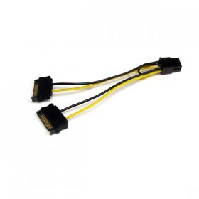 6in SATA Power to 6 Pin PCI Express Video Card Power Cable Adapt