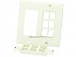 2-Gang Wall Plate for Keystone, 12 Hole - Ivory
