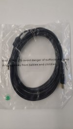 15Ft Black USB 2.0 A Male to Mini-B 5pin Male Cable w/ Ferrite