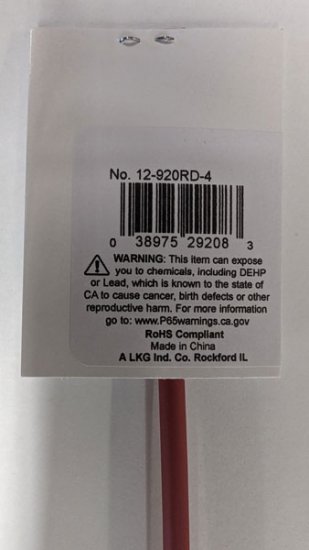 3/16" Red 48" Thin Wall 2:1 Polyolefin Heat Shrink Tubing