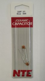 220pf/0.22nf/0.00022uf 1000V Ceramic Disc Capacitor (2Pk)