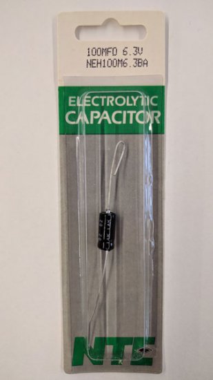 100uf 6.3V Axial Lead Electrolytic Capacitor