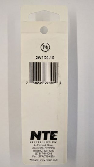 1.0 Ohm 2 Watt Metal Oxide Film Resistor (10Pk) 5% Tolerance