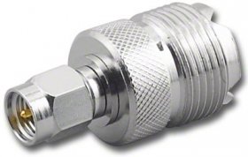 UHF Jack (SO-239) to SMA Plug Adapter
